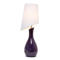 Elegant Designs™ 2.5ft. Curved Purple Ceramic Table Lamp with White Shade