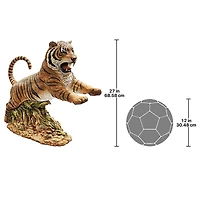 Design Toscano 27" Jungle Cat Leaping Bengal Tiger Statue