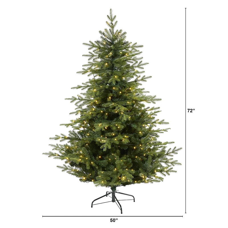 6ft. Pre-Lit Swedish Fir Artificial Christmas Tree with Warm White LED Lights