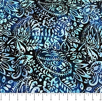 Feldman Premium Indonesian Batik Navy & Lilac Paisley Fabric