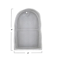 Hello Honey 9" White Reactive Glaze Stoneware Wall Shelf