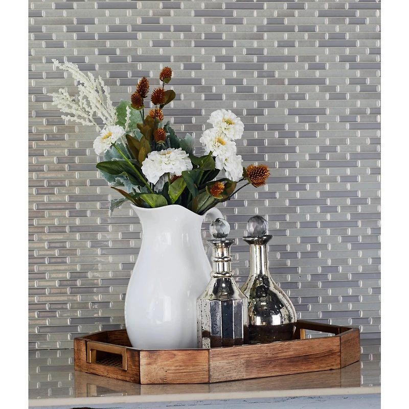 Light Brown Wood Traditional Tray Set