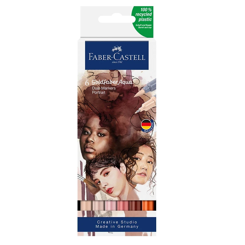 Goldfaber Portrait Dual Ended Aqua Marker 6ct.