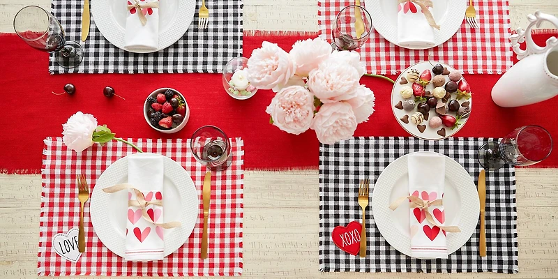 DII® Love and Xoxo Checkers Embellished Placemats (Set of 4)