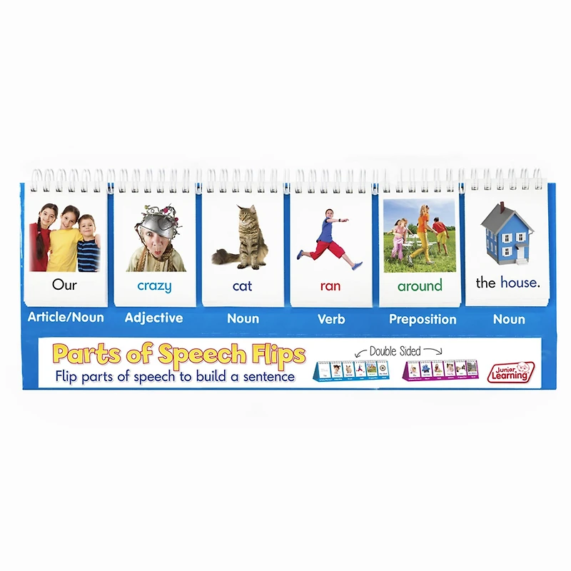 Junior Learning® Double-Sided Parts of Speech Flips, 2ct.