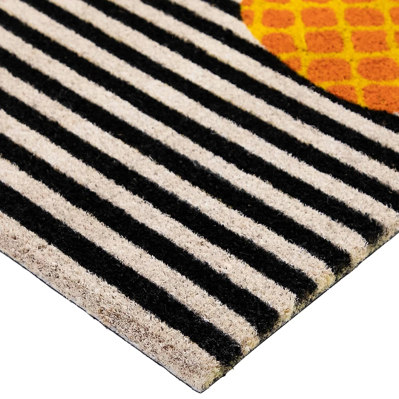 Ivory & Orange Pineapple Striped Doormat