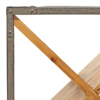 16" Wood & Metal Contemporary Wine Holder Rack