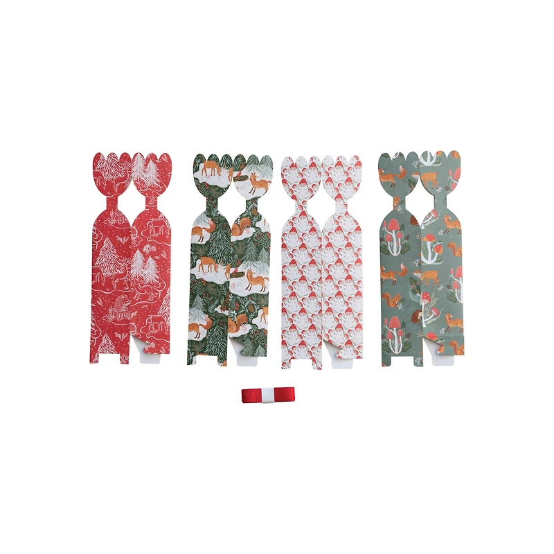 Hello Honey® 10.75" Holiday Woodland Flora & Fauna Paper Gift Box Set