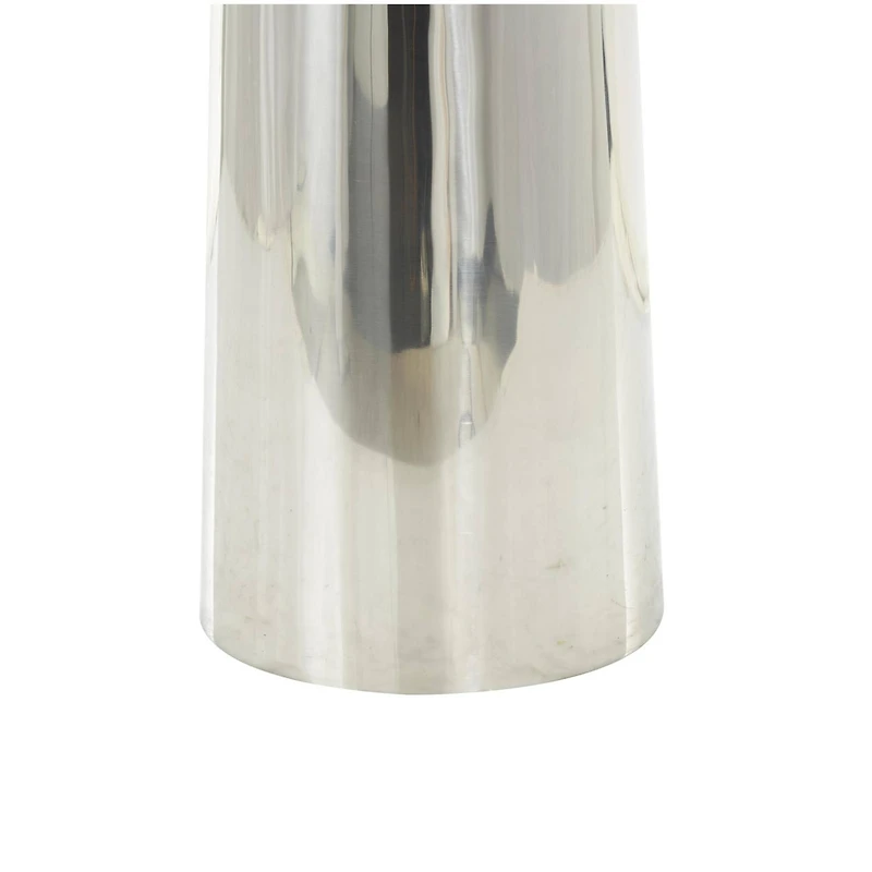Silver Stainless Steel Metal Minimalistic Tall Floor Cone Vase