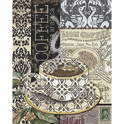Letistitch Lion Coffee B Counted Cross Stitch Kit