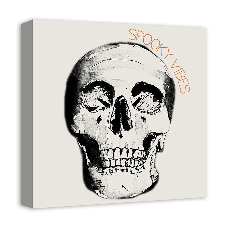Spooky Vibes Skull 16" x 16" Canvas Wall Art