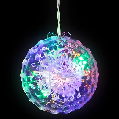 6" MultiColor LED Hanging Crystal Sphere Outdoor Decoration