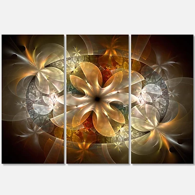 Designart - Fractal Flower with Blue Details