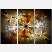 Designart - Fractal Flower with Blue Details