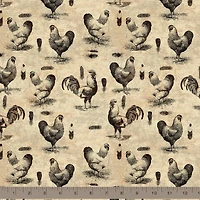 Springs Creative French Rooster Cream Stencil Cotton Fabric
