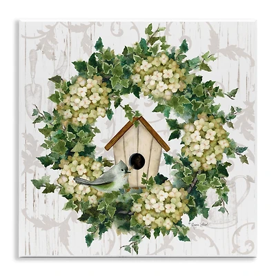 Stupell Industries Spring Birdhouse Wreath Wall Plaque Art