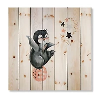 Designart - Little Penguin With Stars and Planets II