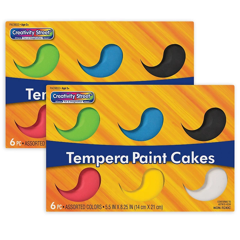Creativity Street® Tempera Paint Cakes, 2 Packs of 6