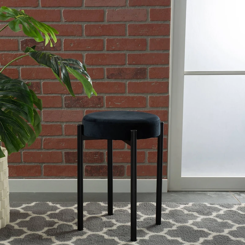 Home Details 18" Velour Vanity Stool