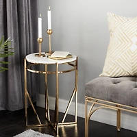 21" Gold Iron Contemporary Accent Table