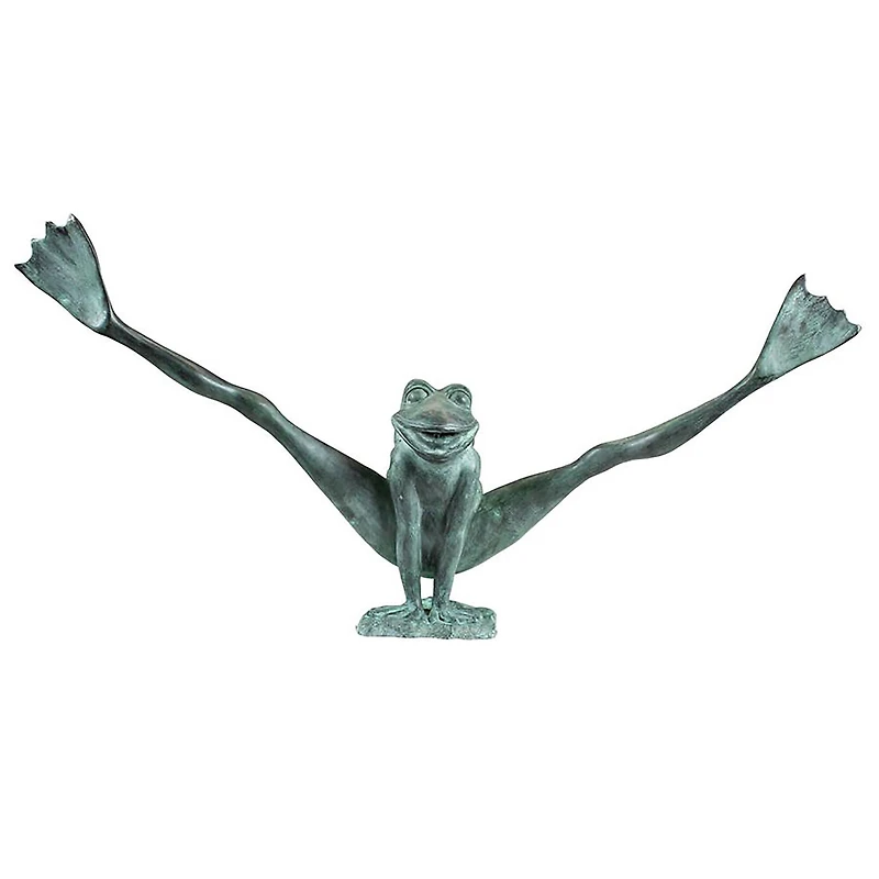 Design Toscano Large Bronze Crazy Legs, Leap Frog Garden Statue