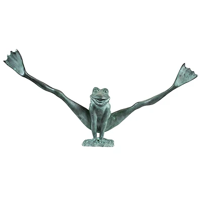 Design Toscano Large Bronze Crazy Legs, Leap Frog Garden Statue