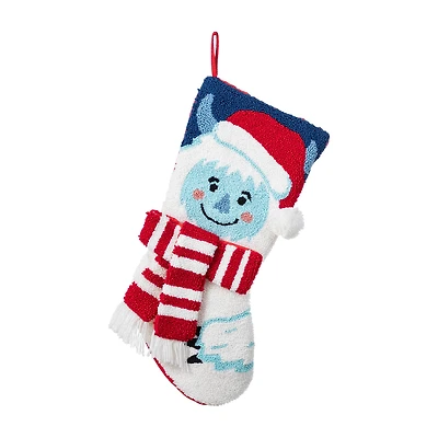 Glitzhome® 21"L Hooked Christmas Yeti Stocking