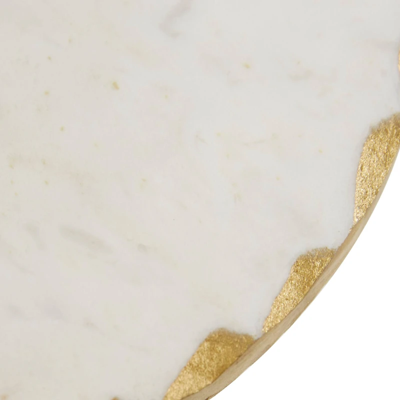 Set of 2 Gold Marble Natural Cake Stand, 12", 10"