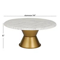 White Glam Cake Stand, 14" x 14" x 6"