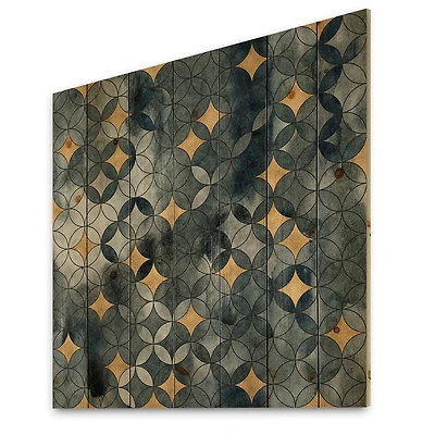 Designart - Geometry Intersecting Circles WIth Golden Stars