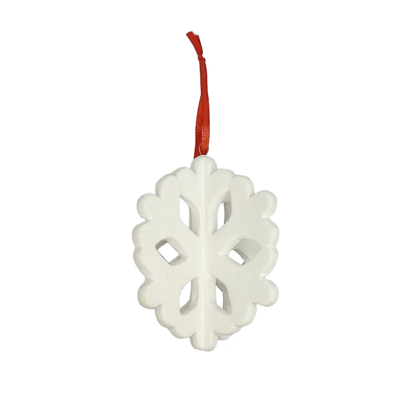 4" DIY Ceramic Slatted Snowflake Ornament by Make Market®