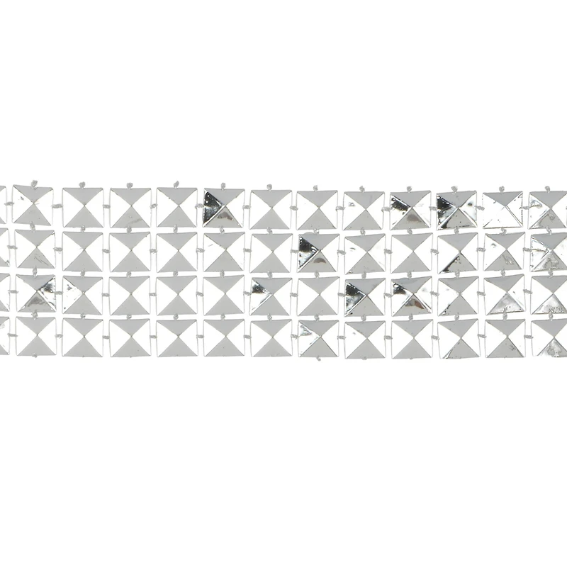 1.25" Silver Square Stud Mesh Trim by Celebrate It® Fashion Mode