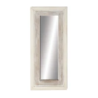 59" White Farmhouse Wood Wall Mirror