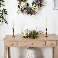 7" Purple Hydrangea Candelabrum