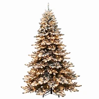7.5ft. Pre-Lit Flocked Princess Pine Artificial Christmas Tree, Clear Lights