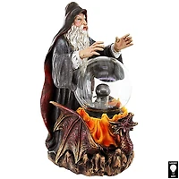 Design Toscano 11" Wizard's Crystal Ball Illuminated Gothic Statue