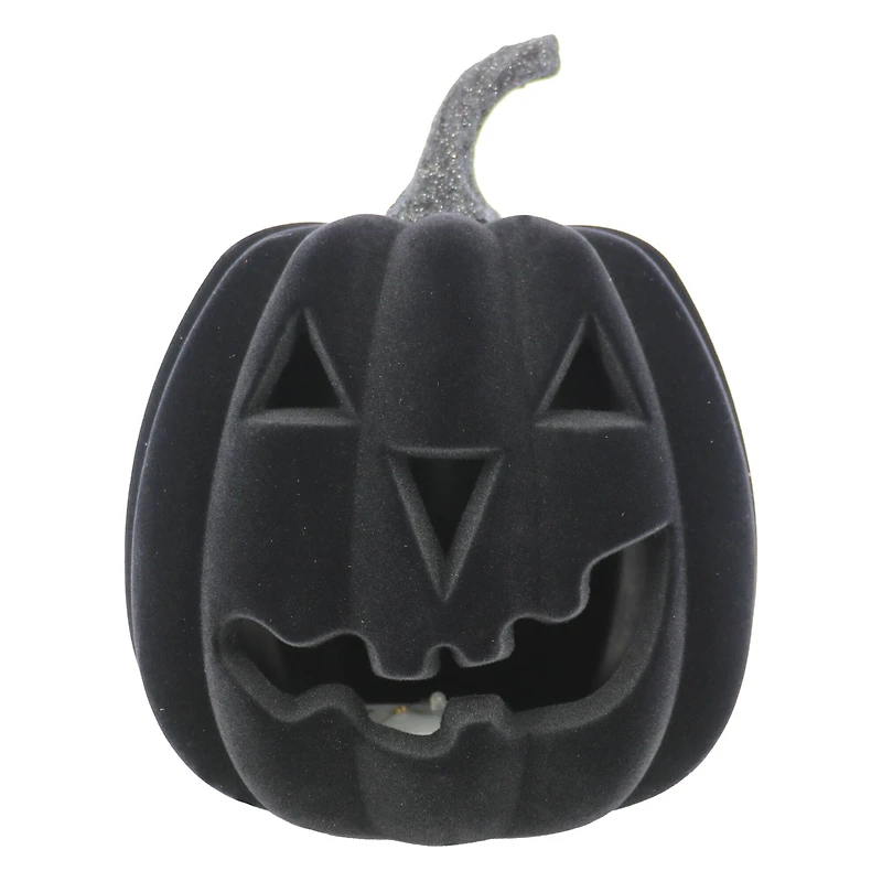 9.5" Flocked LED Jack-O'-Lantern Tabletop Décor by Ashland®