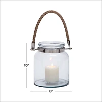 10'' Clear Glass Coastal Candle Lantern