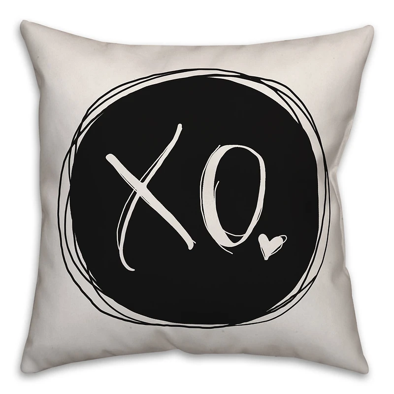 XO Black & White Throw Pillow