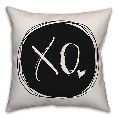 XO Black & White Throw Pillow