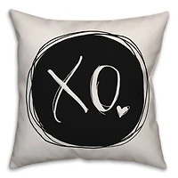 XO Black & White Throw Pillow