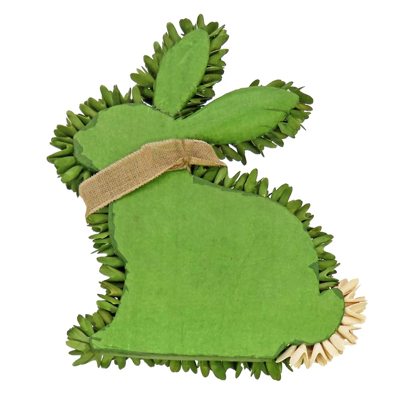 22" Green Floral Bunny Hanging Accent