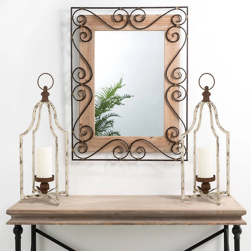 Glitzhome® 22" Farmhouse Distressed Metal Lantern, 2ct.