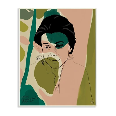 Stupell Industries Frankenthaler Painter Portrait Abstract Green Shapes Wall Plaque