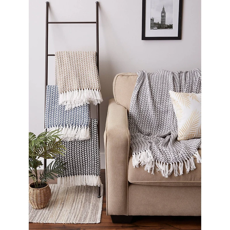 DII® Gray Arrowhead Woven Throw