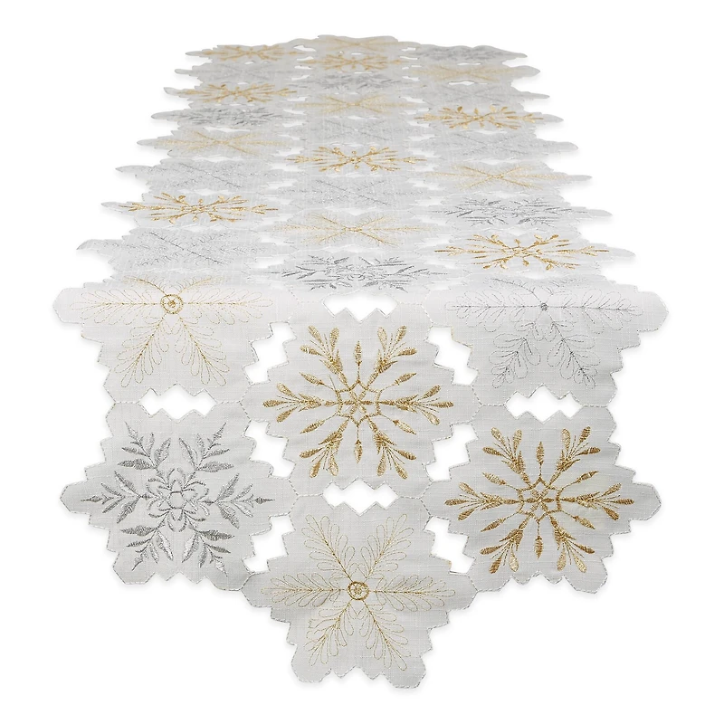 DII® 108" Snowflakes Embroidered Table Runner
