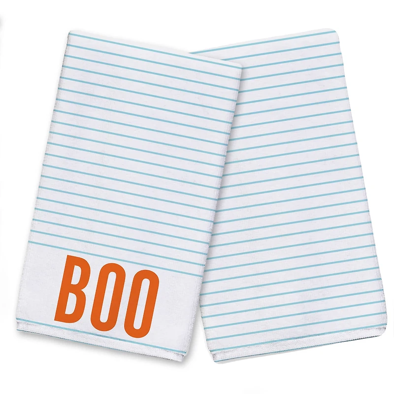 Striped BOO Tea Towel Set