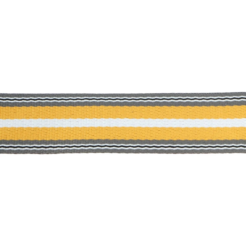 1.5" Yellow & Gray Stripes Belting Ribbon by Celebrate It®