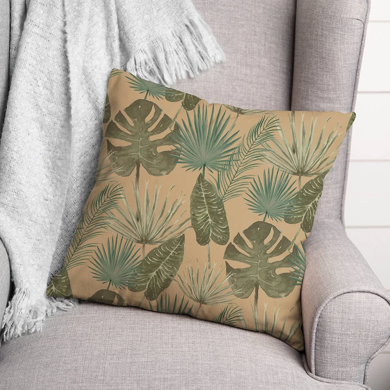 Tropical Palm Throw Pillow