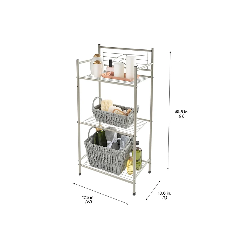 Bath Bliss Satin Nickel Bronze 3-Tier Storage Shelf